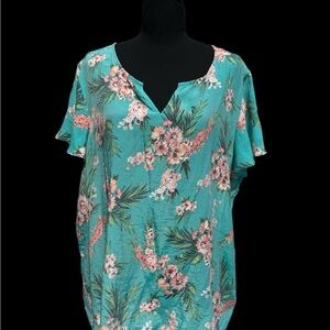 Counterparts Teal Floral Blouse